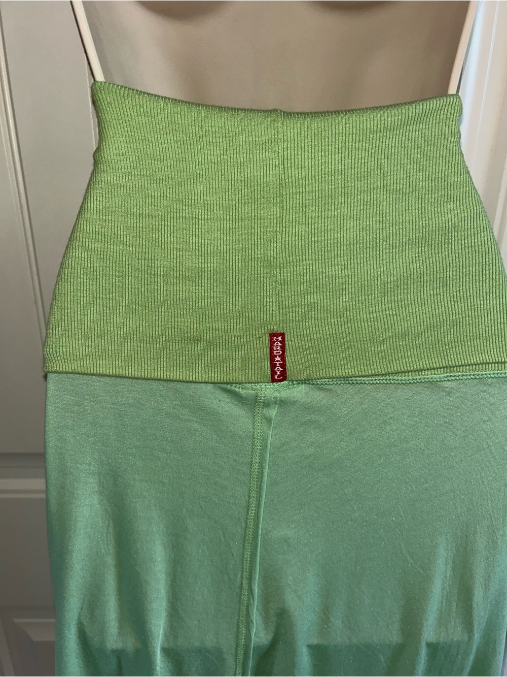 NEW Hard Tail Two-Tone Green Foldover High-Low Skirt Sz L - Picture 4 of 5